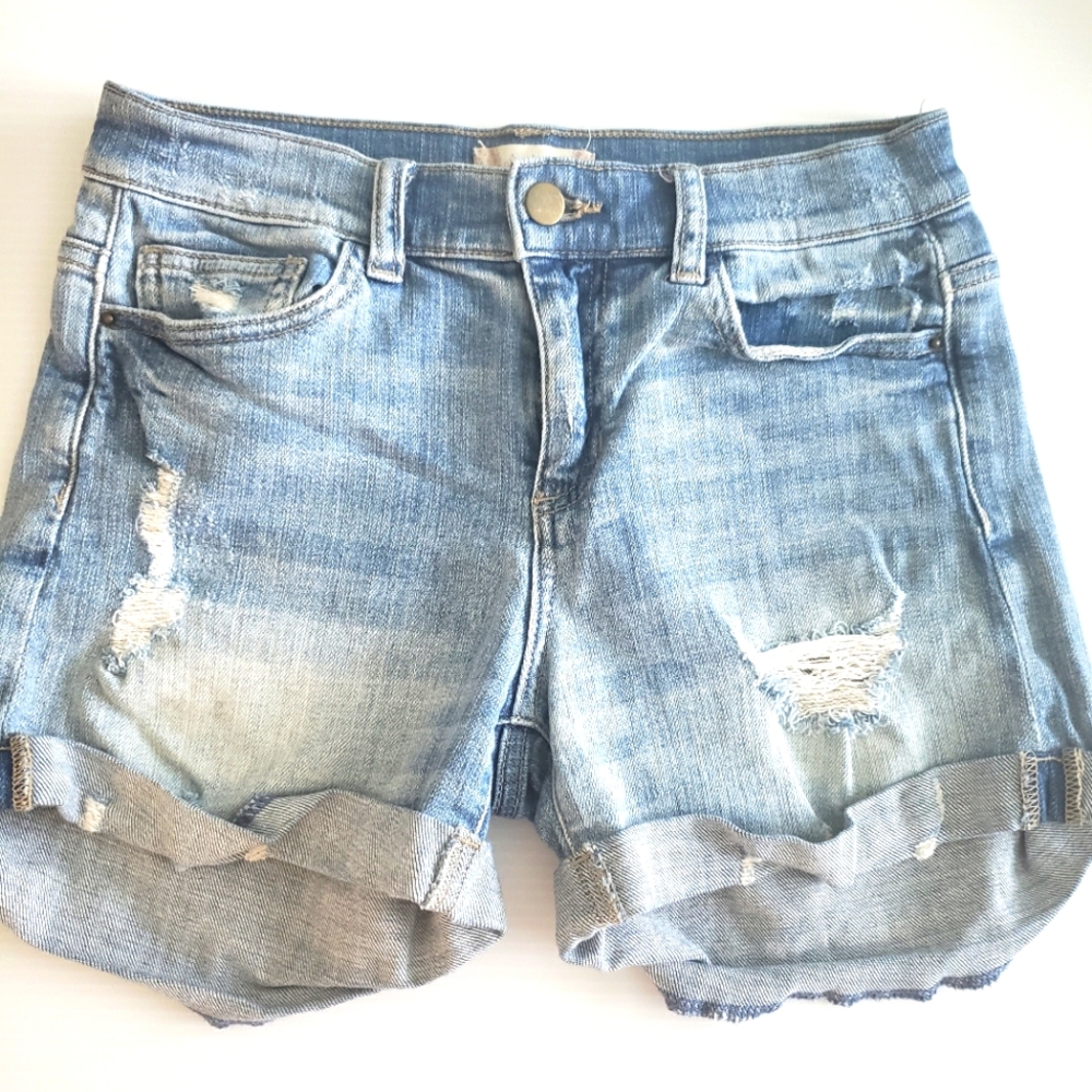 Altar'd State Blue Jean Shorts Distressed Cuffed